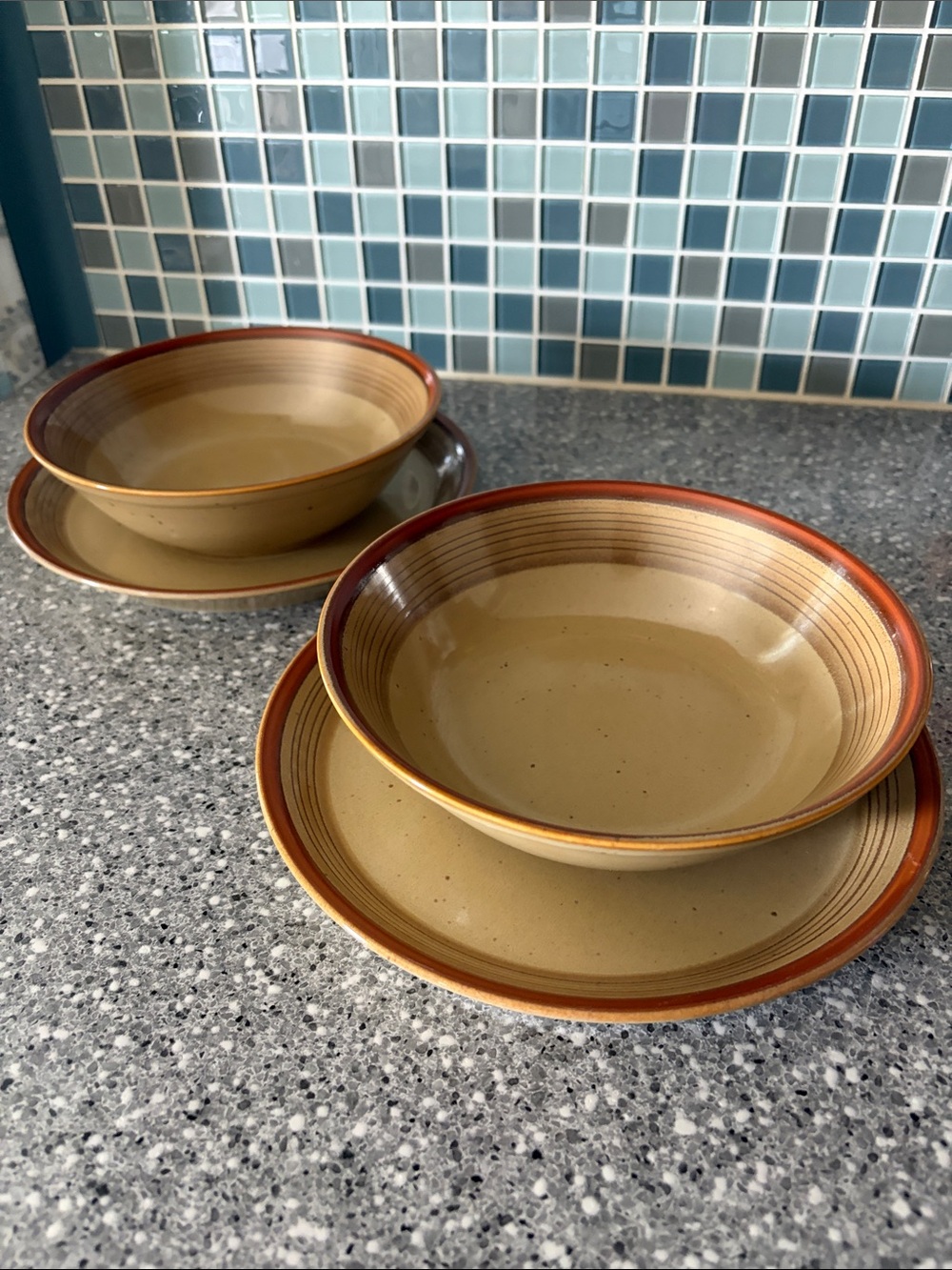 Mikasa Potters Art Dinner Bowls with Salad Plates – Set of 2